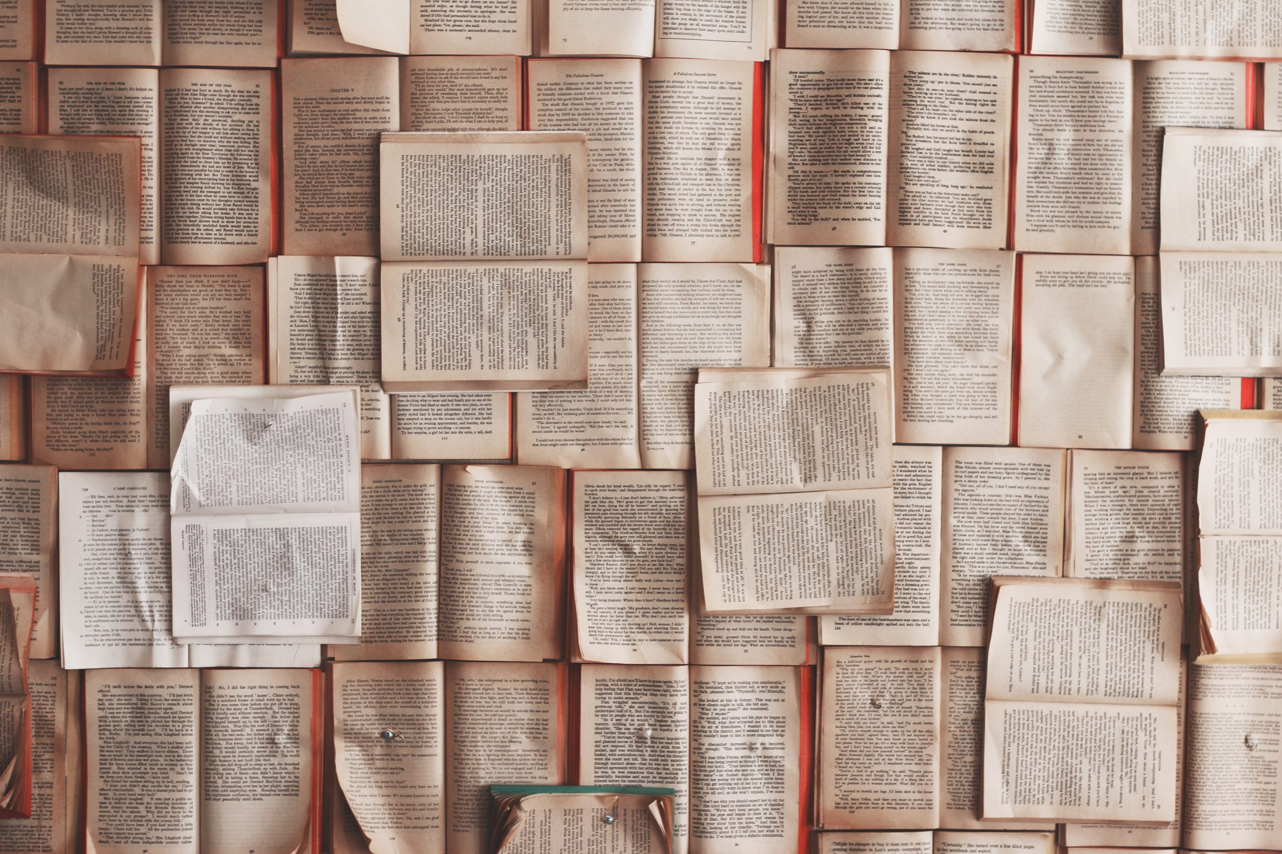 An array of open books