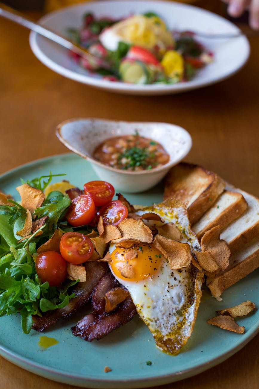 tomatoes with egg on plate